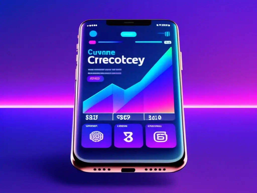 Smartphone con alertas de precios de criptomonedas Alertas precio criptomonedas tiempo real