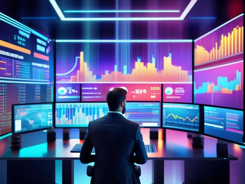 Trading futurista con tecnología avanzada y datos en tiempo real Algoritmos de trading efectivos en la bolsa
