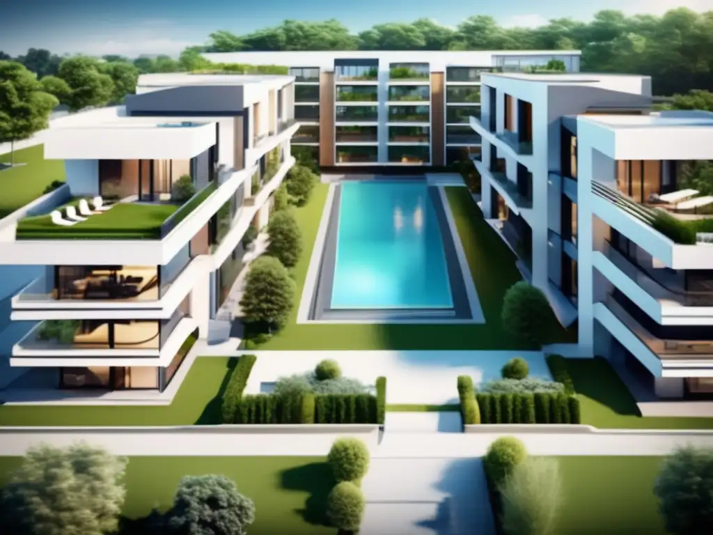 Desarrollo inmobiliario moderno con apartamentos de lujo Alta resolución, desarrollo inmobiliario de lujo