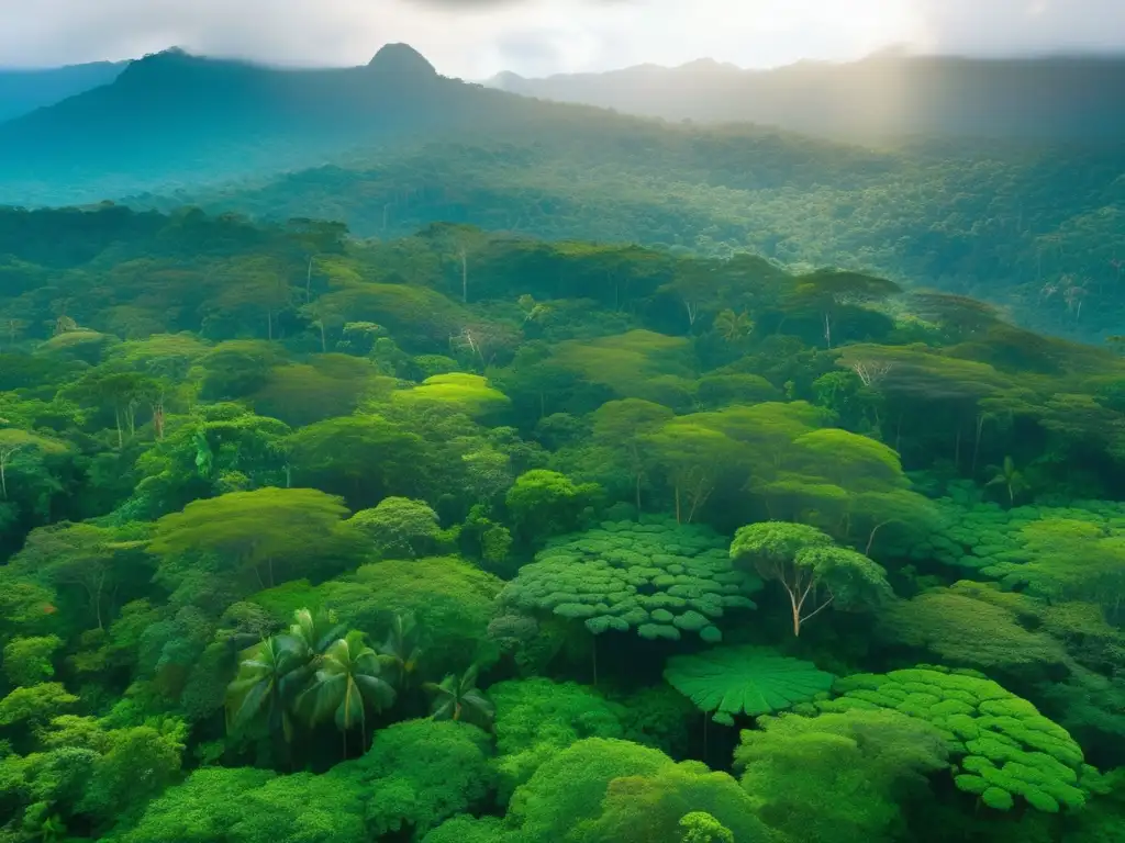 Vista aérea impresionante de una exuberante selva tropical Alta resolución de un exuberante bosque tropical: Inversión responsable especies protección