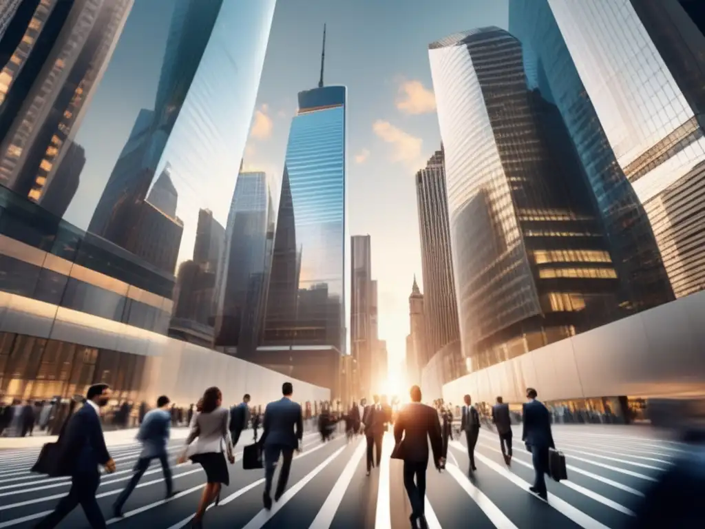 Distrito financiero vibrante y moderno Análisis sostenibilidad auge acciones financieras