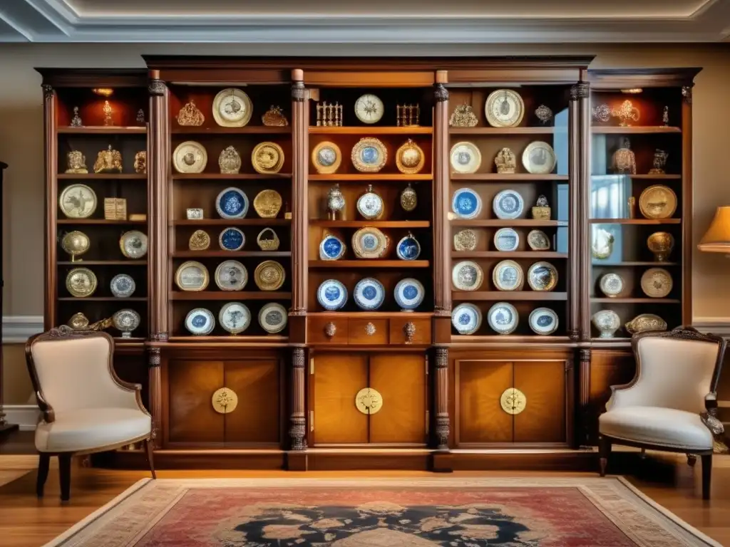 Colección de antigüedades valiosas en un ambiente contemporáneo Invertir en antigüedades: análisis financiero, colección de valiosos tesoros históricos en elegante ambiente contemporáneo