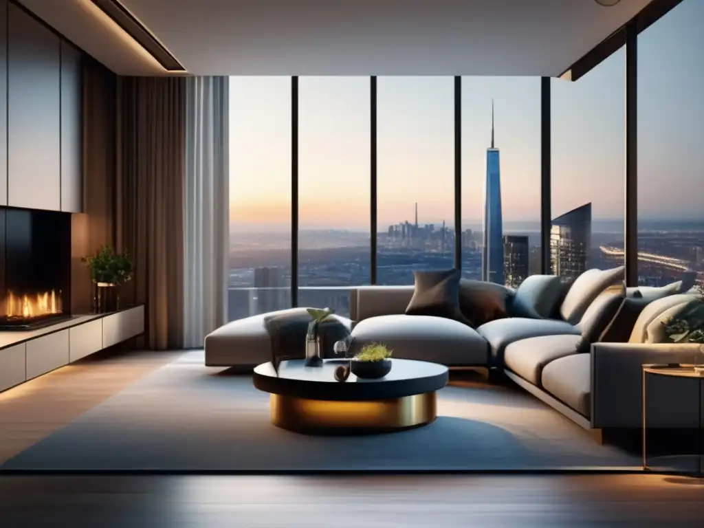 Lujoso apartamento con vistas a la ciudad Apartamento de lujo con vistas a la ciudad, mobiliario contemporáneo, cocina moderna, habitación elegante y baño de ensueño
