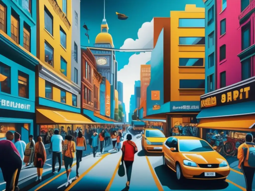 Arte urbano vibrante y cautivador (50 caracteres) Arte urbano rentable en una vibrante ciudad llena de obras de arte callejero de alta calidad