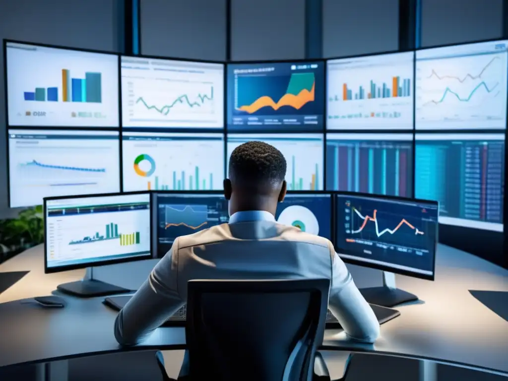 Asesor financiero analizando datos Asesor financiero analizando datos para rebalanceo estratégico inversión ETFs