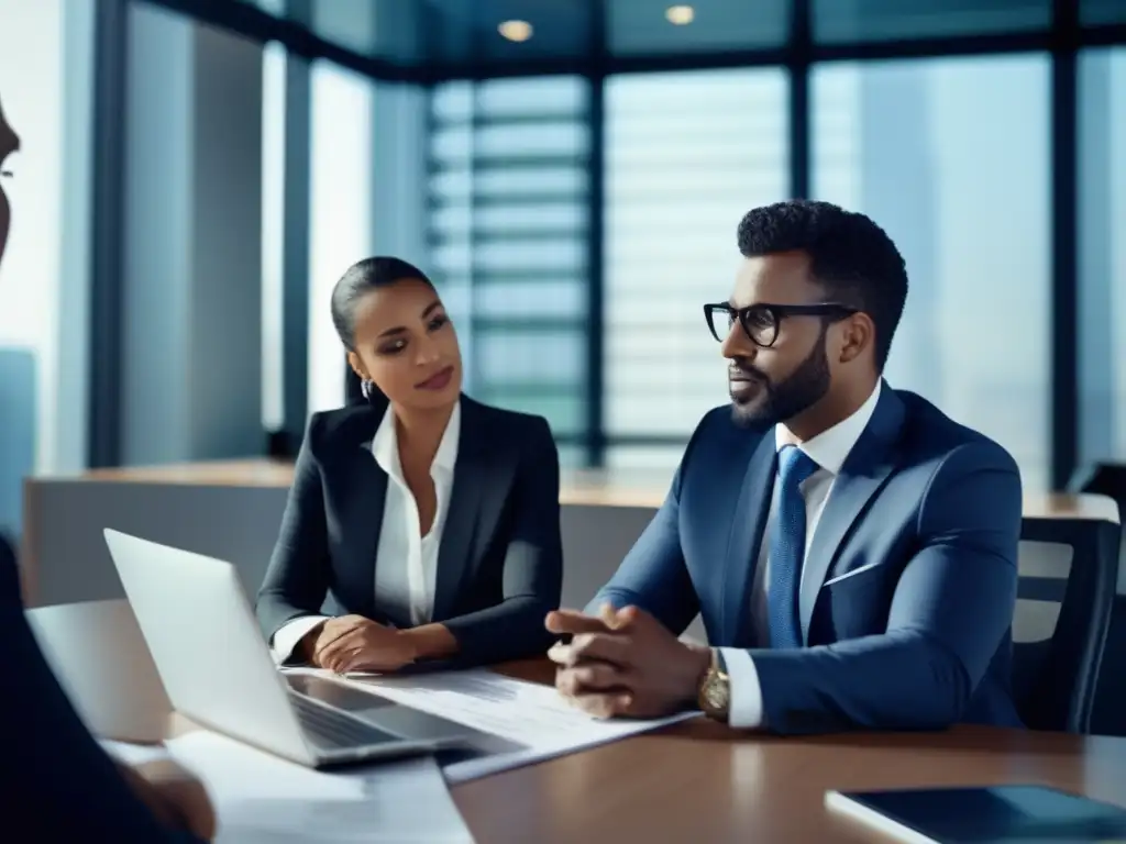 Asesor financiero profesional en oficina Asesor financiero profesional en elegante oficina