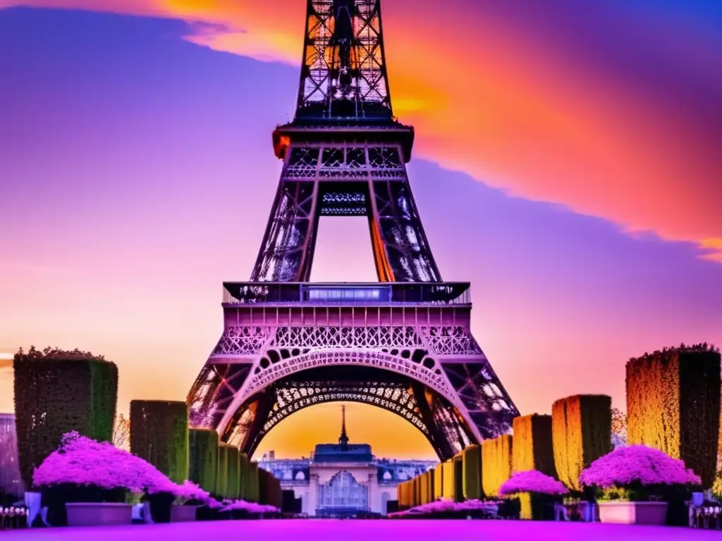 Eiffel Tower at sunset in Paris Eiffel Tower en atardecer, París, Francia