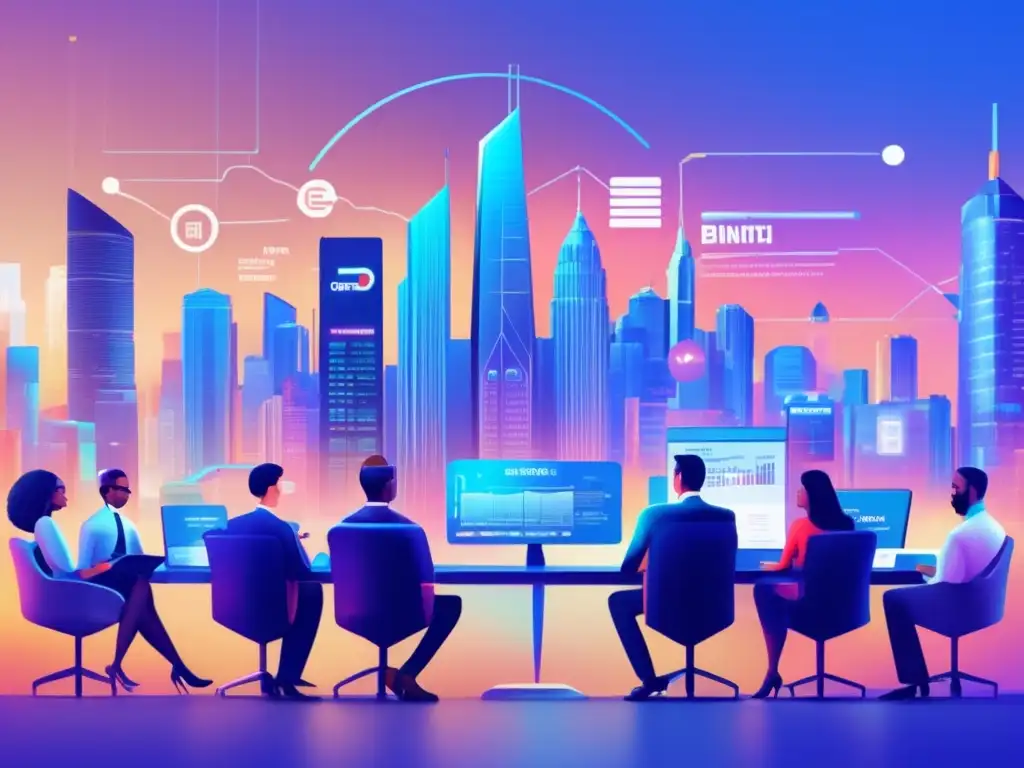 Revolución Fintech Open Banking: colaboración entre bancos tradicionales y fintechs en una imagen de alta resolución