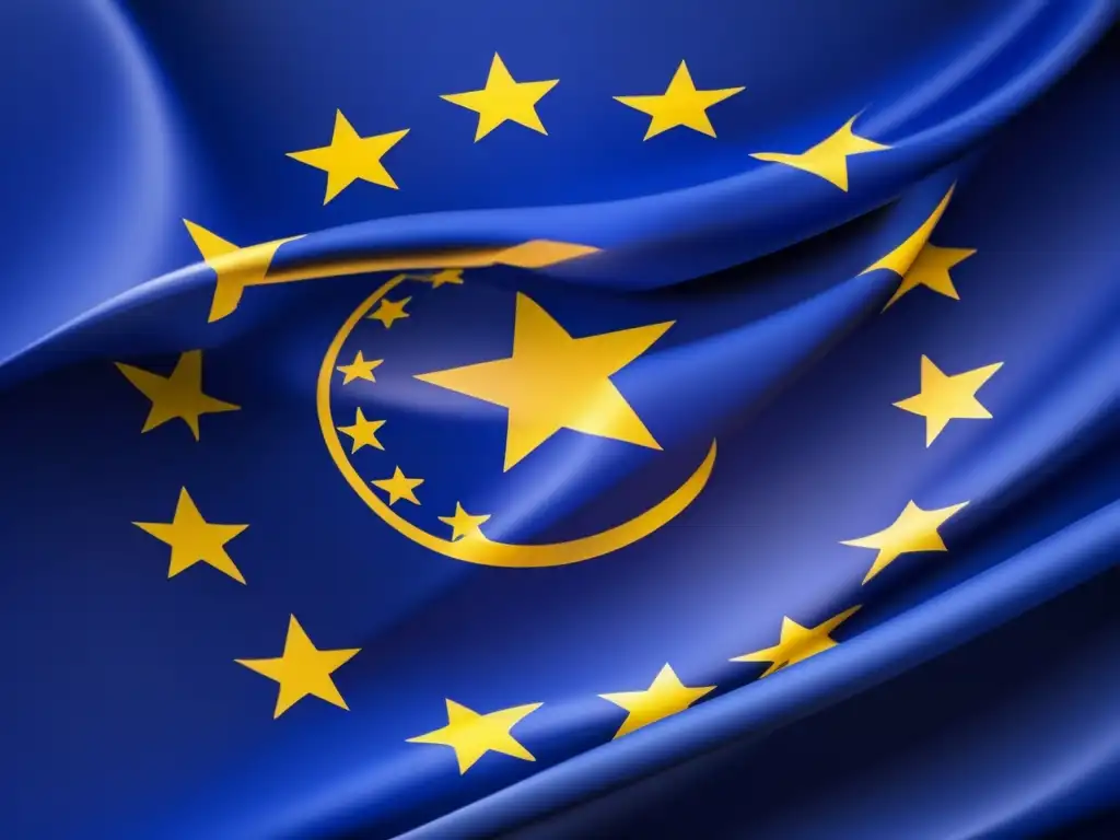 Bandera de la Unión Europea en movimiento Bandera de la Unión Europea: Efecto del euro en inversiones