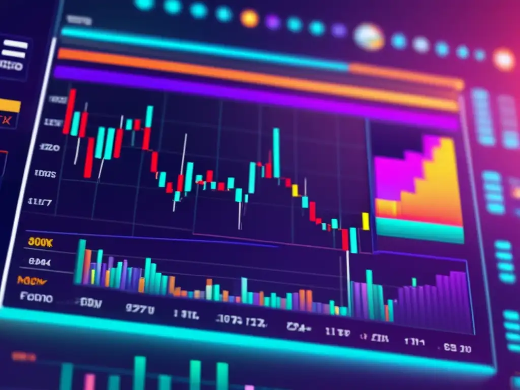 Gráfico de criptomonedas con Fibonacci Beneficios de análisis Fibonacci en inversiones bursátiles: gráfico 8k de plataforma trading criptomonedas con niveles Fibonacci y patrones