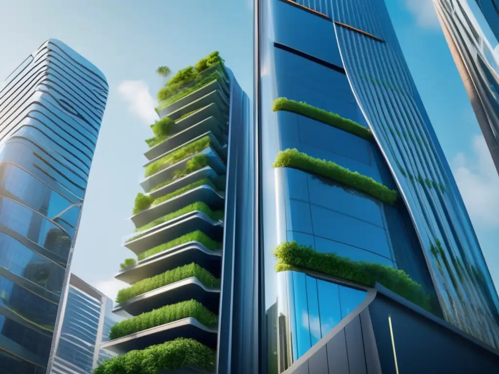 Edificio sostenible con diseño futurista Beneficios de certificaciones LEED en inversiones: arquitectura sostenible, valor de activos, diseño moderno, logo LEED, naturaleza
