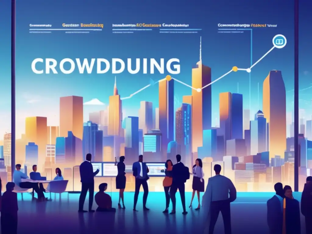Éxito en Crowdfunding Beneficios del crowdfunding para la sociedad: gente diversa colaborando en proyectos financieros