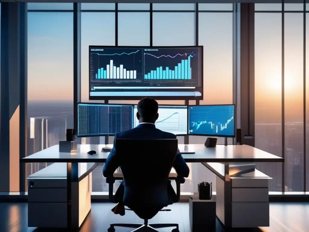 Trader profesional en oficina moderna Beneficios de la inteligencia emocional en el trading