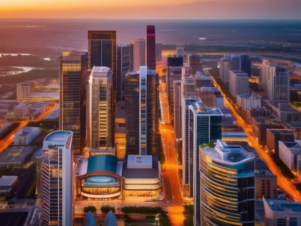 Ciudad vibrante al atardecer Beneficios de invertir en propiedades comerciales: una ciudad vibrante y rentable al atardecer