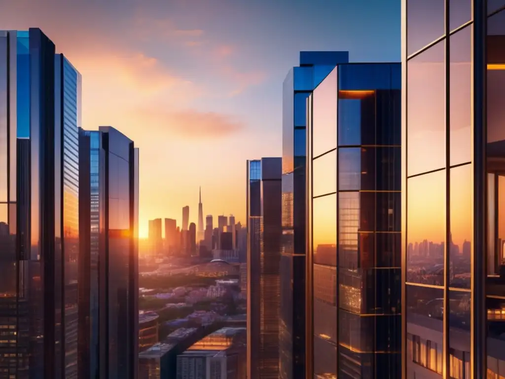 Ciudad vibrante al atardecer, ideal para invertir Beneficios inversión en propiedades residenciales