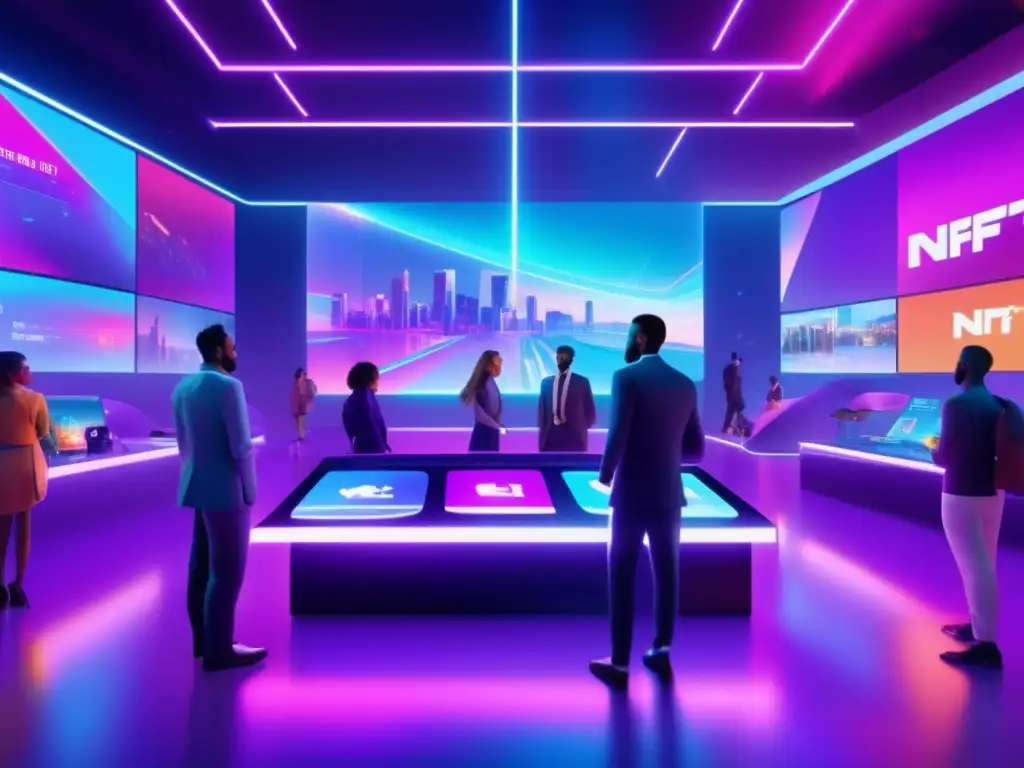 Futuro mercado digital de NFTs Beneficios y regulaciones de NFTs: Futuro mercado digital con hologramas, activos digitales y profesionales interactivos