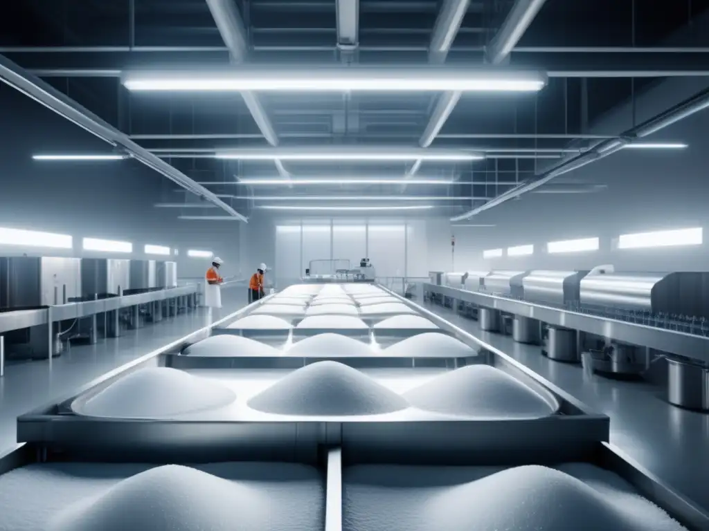 Fábrica de sal moderna y eficiente Beneficios invertir en sal: fábrica moderna, tecnología avanzada, paisaje natural y estrategia de inversión