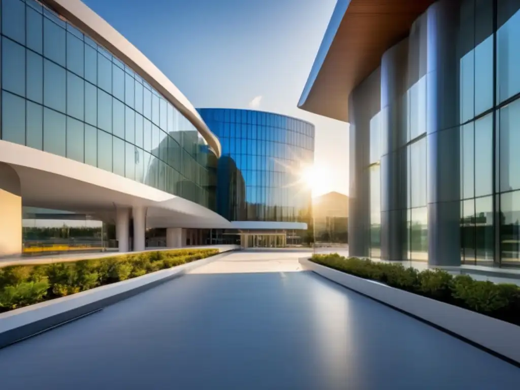 Hospital moderno y vanguardista bajo el sol Beneficios seguros de salud, hospital moderno y avanzado con tecnología médica de vanguardia