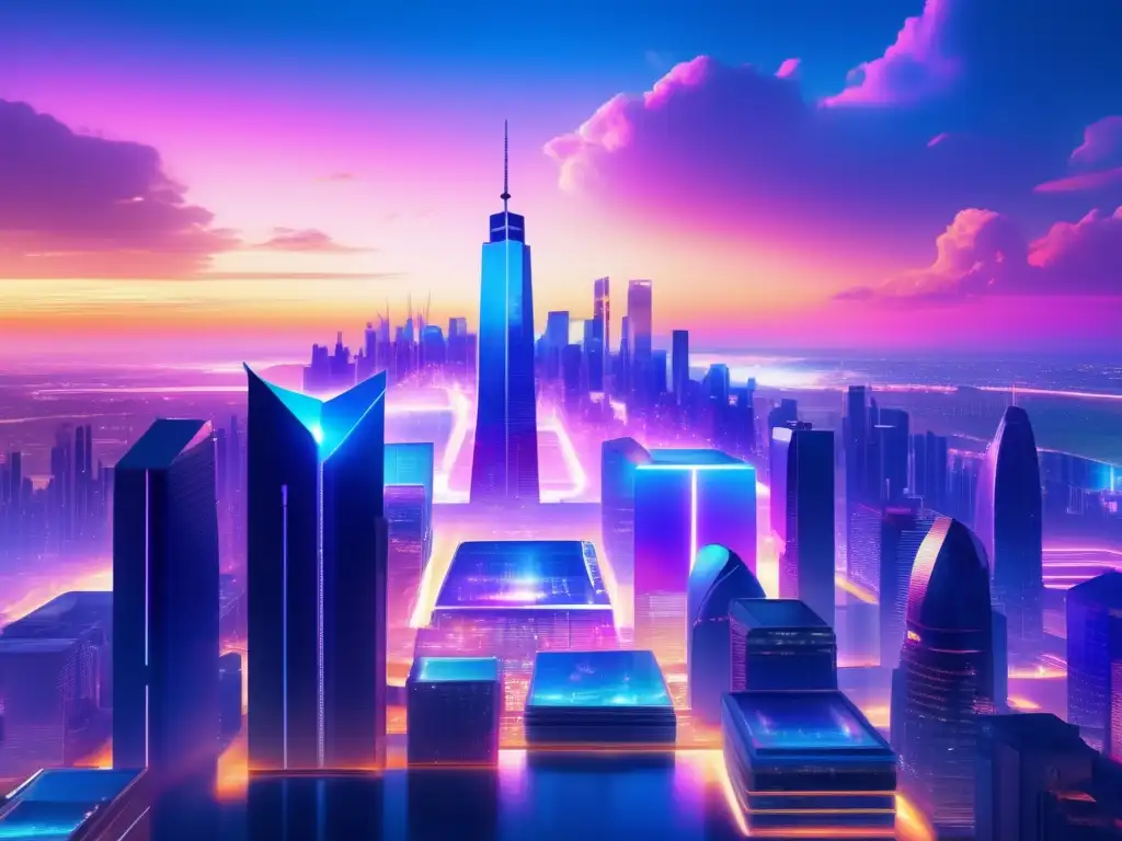 Ciudad futurista de 8k: progreso e inversión Beneficios invertir en tierras raras: Futurista ciudad en 8k con rascacielos, trenes de alta velocidad y empresarios entusiasmados