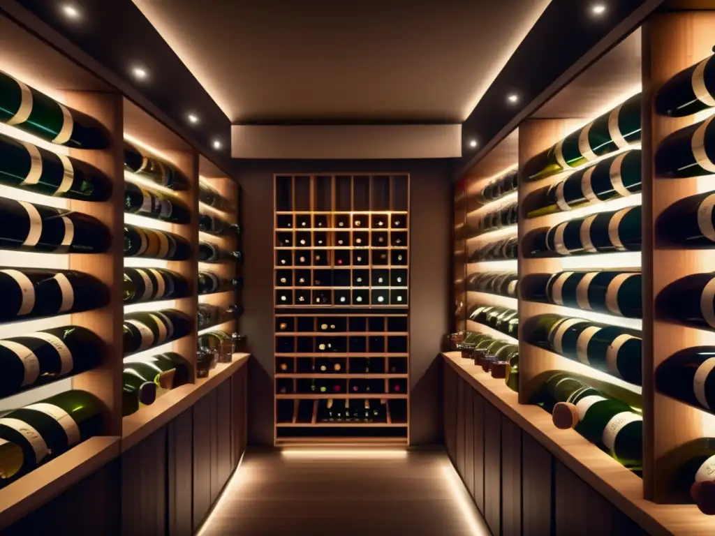Wine cellar elegante y sofisticado Beneficios invertir vinos licores - Bodega moderna, elegante y detallada con variedad de botellas exquisitas