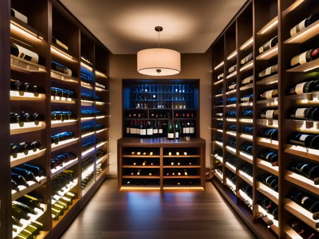 Exquisita bodega de vinos moderna y organizada Bodega de vinos organizada y elegante, con vinos con potencial de plusvalía