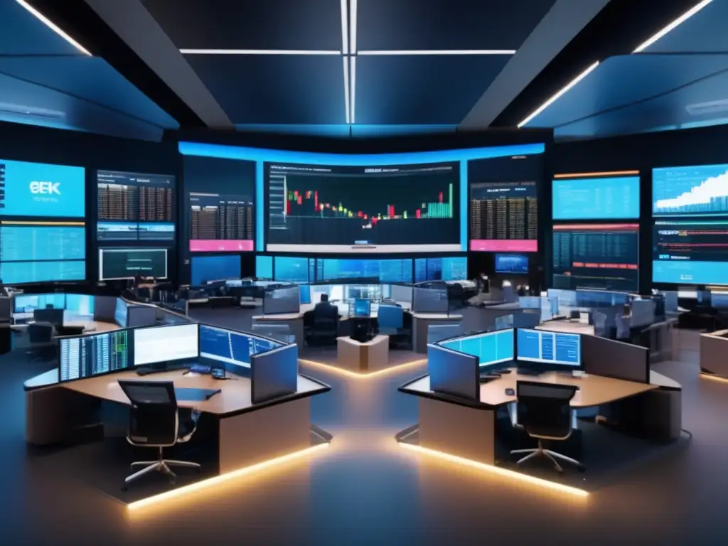 Vibrante sala de operaciones en la Bolsa de Tokio Bolsas de valores influyentes en el mundo: Trading floor moderno y dinámico de la Bolsa de Tokio, con traders analizando gráficos y tomando decisiones