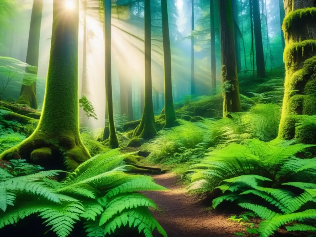 Bosque verde vibrante con vida y serenidad Bosque verde con vida y beneficios de invertir en bonos verdes