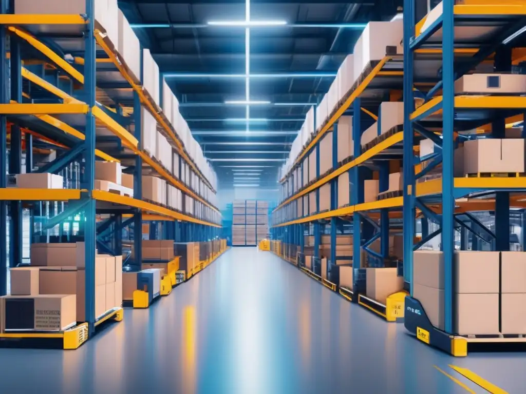 Futuro almacén automatizado con tecnología blockchain VeChain VeChain revoluciona la cadena de suministros con robots y tecnología blockchain (VeChain cadena suministros crecimiento)