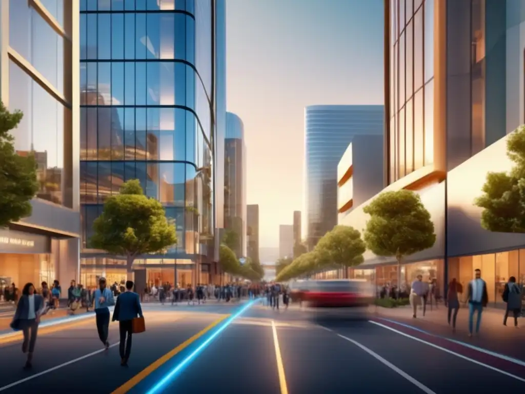 Silicon Valley: Energía e innovación Calle bulliciosa en Silicon Valley, reflejando la energía y la innovación de esta región