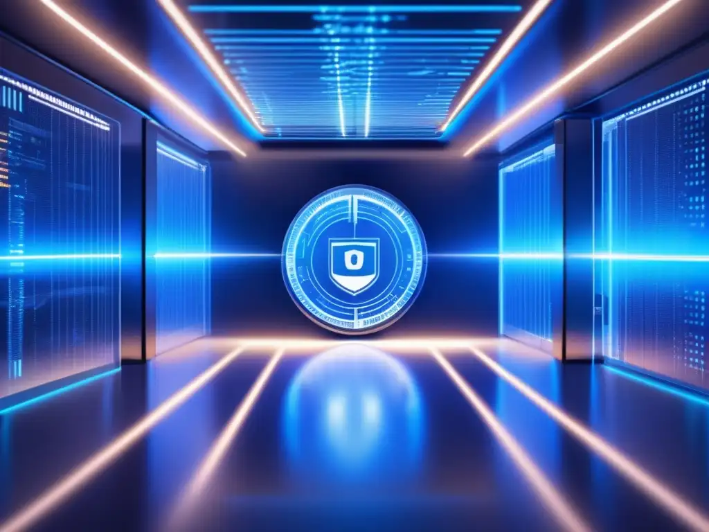 Bóveda digital de alta tecnología Protección de carteras de altcoins contra hackers en un futurista y vibrante digital vault