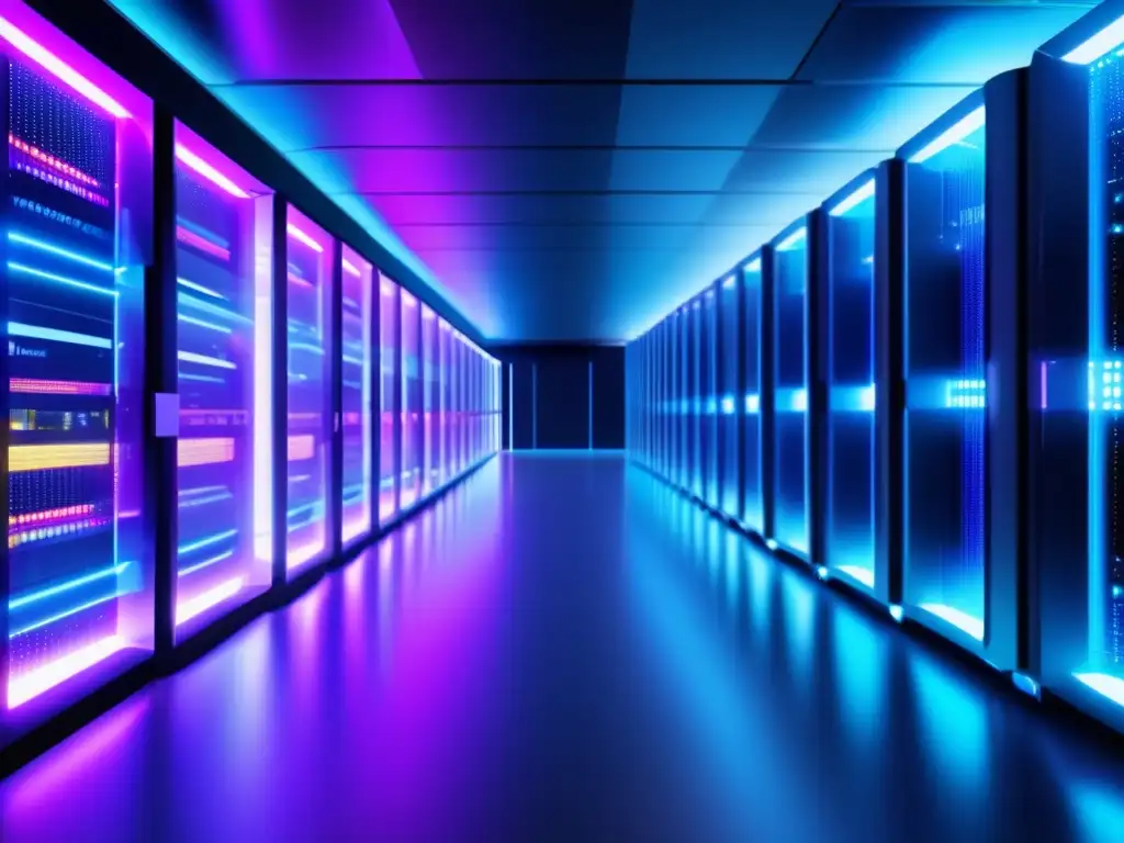 Centro de datos futurista y seguro Centro de datos hightech, seguro y moderno con tecnología blockchain - Seguridad de datos en Blockchain
