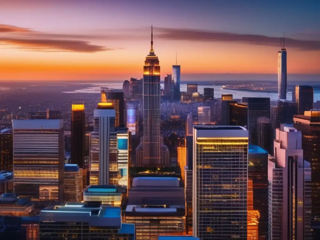 Ciudad vibrante al anochecer Ciudad bulliciosa al atardecer: Indicadores clave para vender inmuebles