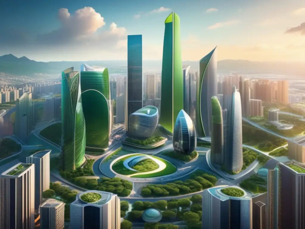 Ciudad futurista simboliza mayor diversificación en inversiones Ciudad diversa: estrategias de inversión a largo plazo