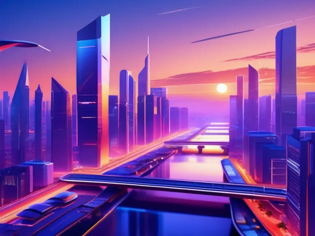 Futurista ciudad al atardecer Ciudad futurista al atardecer: convenios para evitar doble imposición inversiones