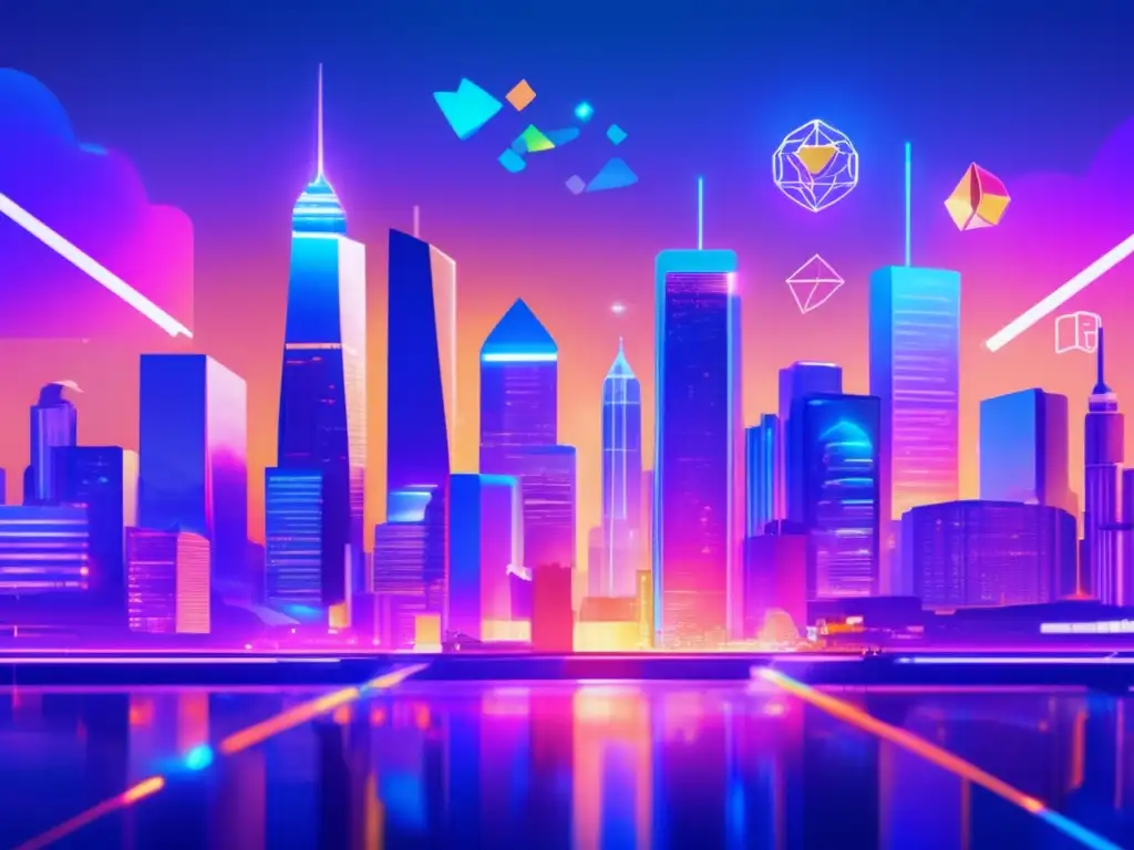 Ciudad con blockchain y criptomonedas Ciudad futurista con blockchain y criptomonedas: Tendencias criptoactivismo emergentes
