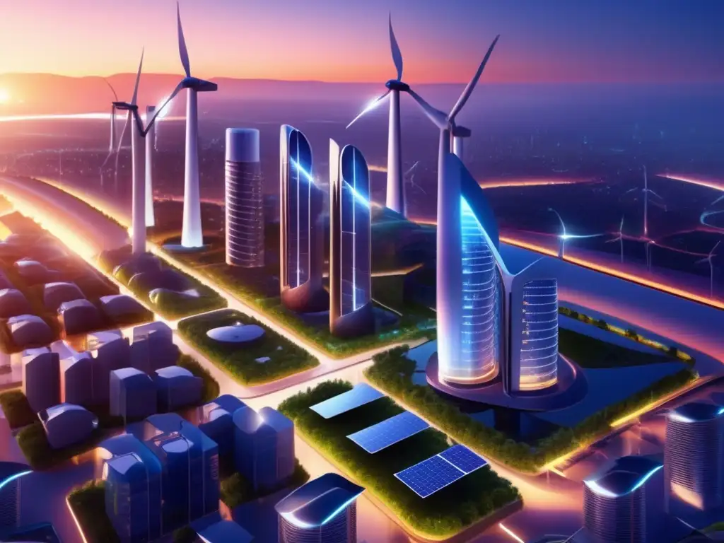 Ciudad futurista con energía renovable Ciudad futurista con energías renovables: Inversión en sector energético a largo plazo