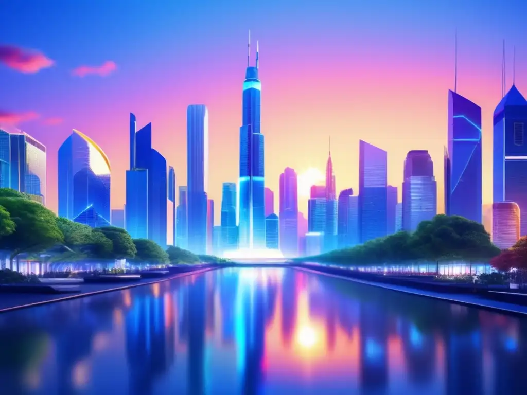 Ciudad futurista con energía renovable Ciudad futurista con energías renovables - Comparativa rendimiento inversión renovables combustibles fósiles