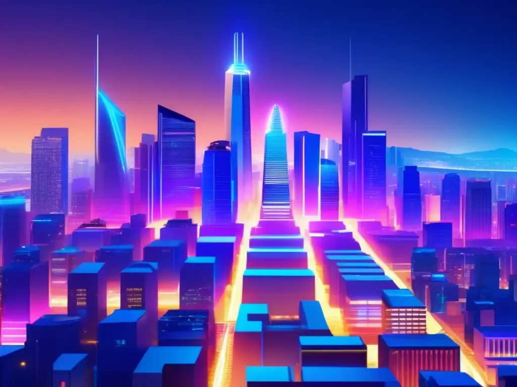 Ciudad futurista de éxito y riqueza Ciudad futurista con inversor exitoso y estrategias de inversión exitosas