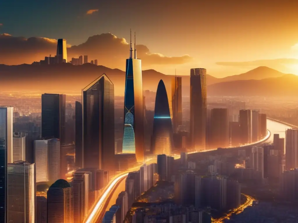 Revolución Fintech: Ciudad Futurista con Tecnología Avanzada Ciudad futurista con tecnología fintech: un símbolo de la revolución en inversiones