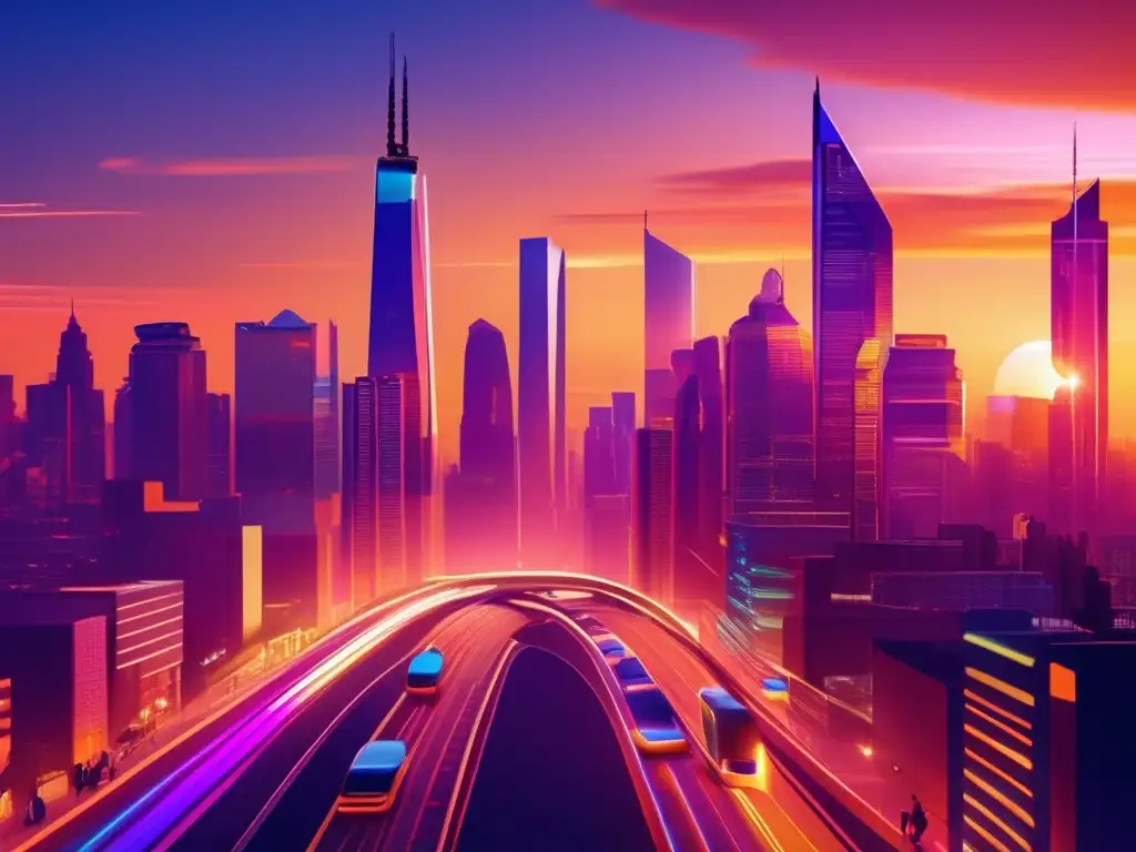 Ciudad futurista y vibrante al atardecer Ciudad futurista y vibrante al atardecer: Guía de inversión en mercados emergentes