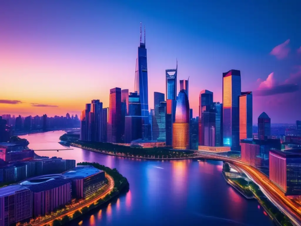 Ciudad moderna al atardecer Ciudad moderna al atardecer