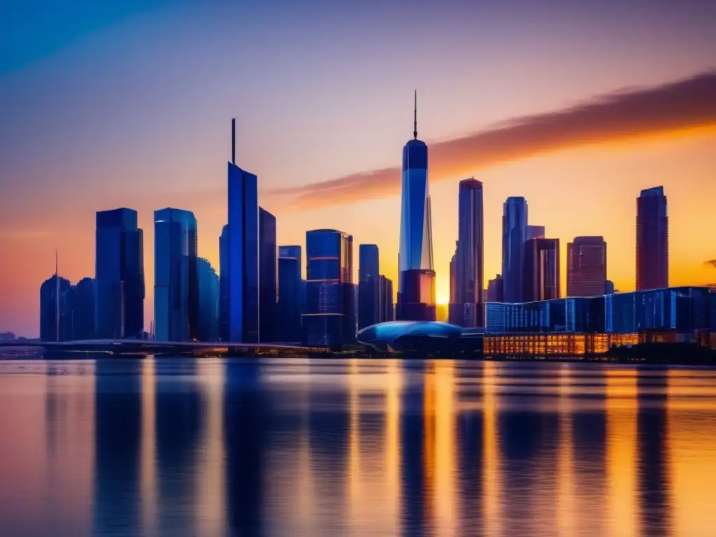 Ciudad moderna al atardecer Ciudad moderna al atardecer, ideal invertir en fondos inmobiliarios