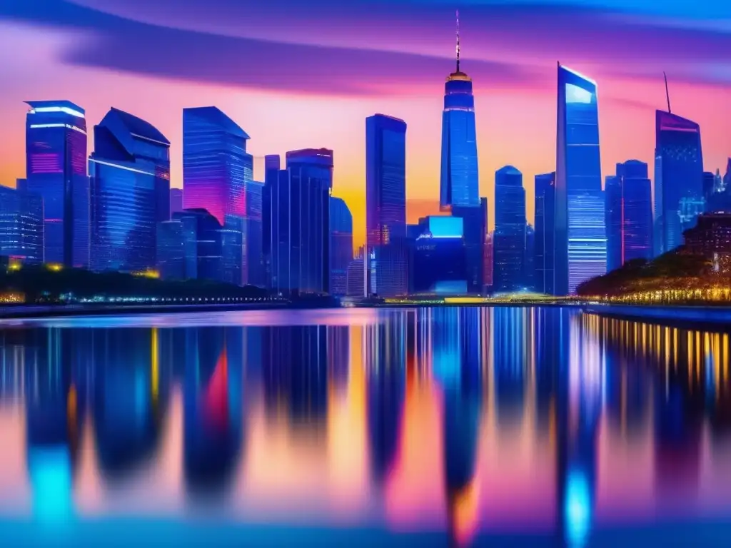 Ciudad moderna al atardecer Ciudad moderna al atardecer, inversión inmobiliaria