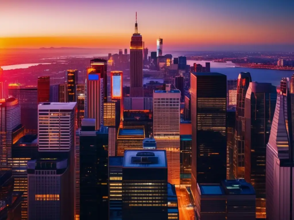 Ciudad moderna al atardecer Ciudad moderna al atardecer, inversión a largo plazo