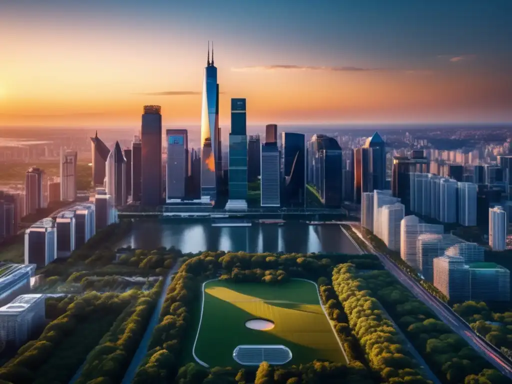 Ciudad moderna al atardecer Ciudad moderna al atardecer: inversiones en REITs a largo plazo