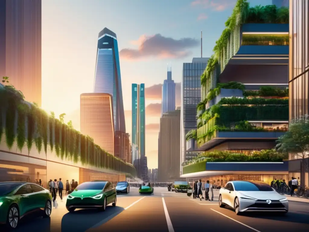 Ciudad sostenible: negocios verdes y transporte limpio Ciudad sostenible, con bonos verdes y futuro financiero