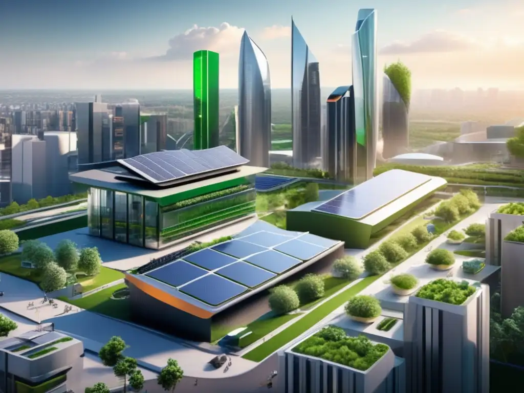 Ciudad sostenible: desarrollo, energía renovable y moda Ciudad sostenible con economía circular rentable