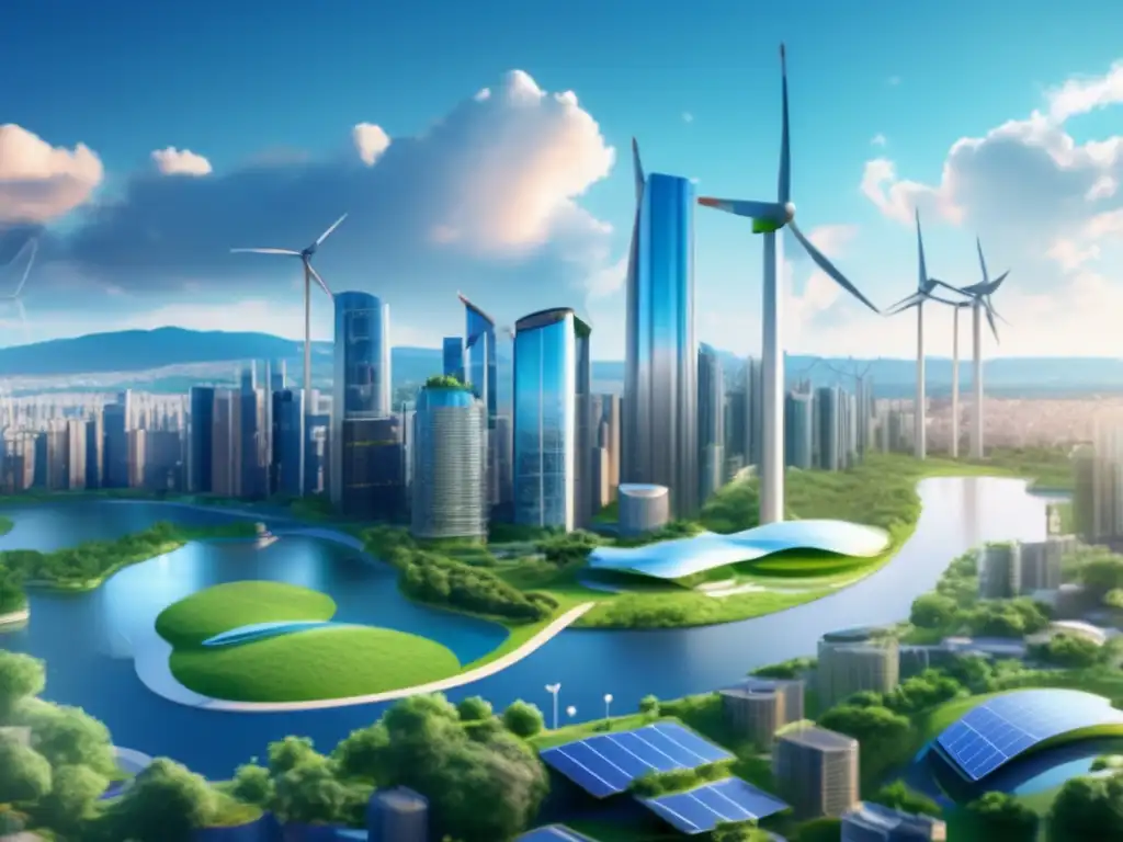 Ciudad sostenible con naturaleza y tecnología Ciudad sostenible con naturaleza y tecnología