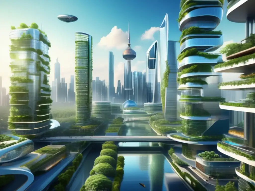 Futuro ciudad sostenible y armonioso Ciudad futurista sostenible: inversión sostenible ESG