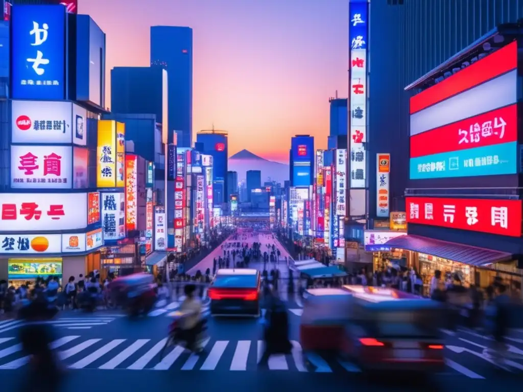 Amanecer en las calles bulliciosas de Tokio, Japón Tokio al amanecer: Ciudad vibrante, arquitectura tradicional y moderna